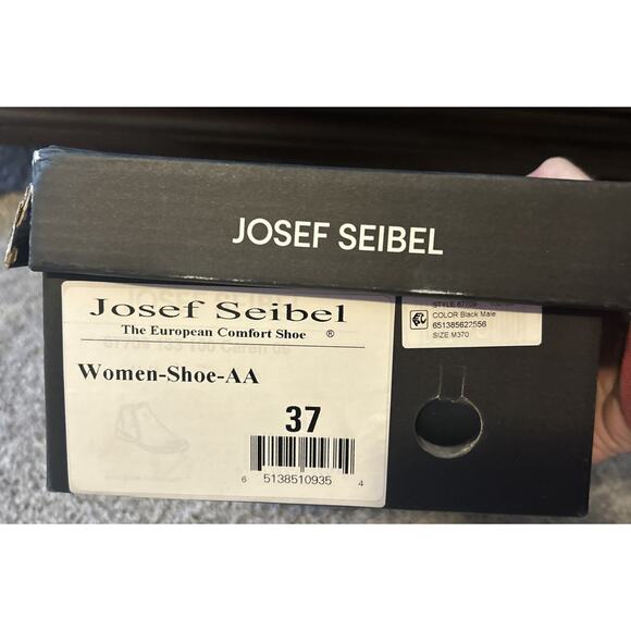 Josef Seibel 07709133100 Black Leather Caren 09 Zip Bootie Size EU 37 US 6.5 Wom - Picture 12 of 12